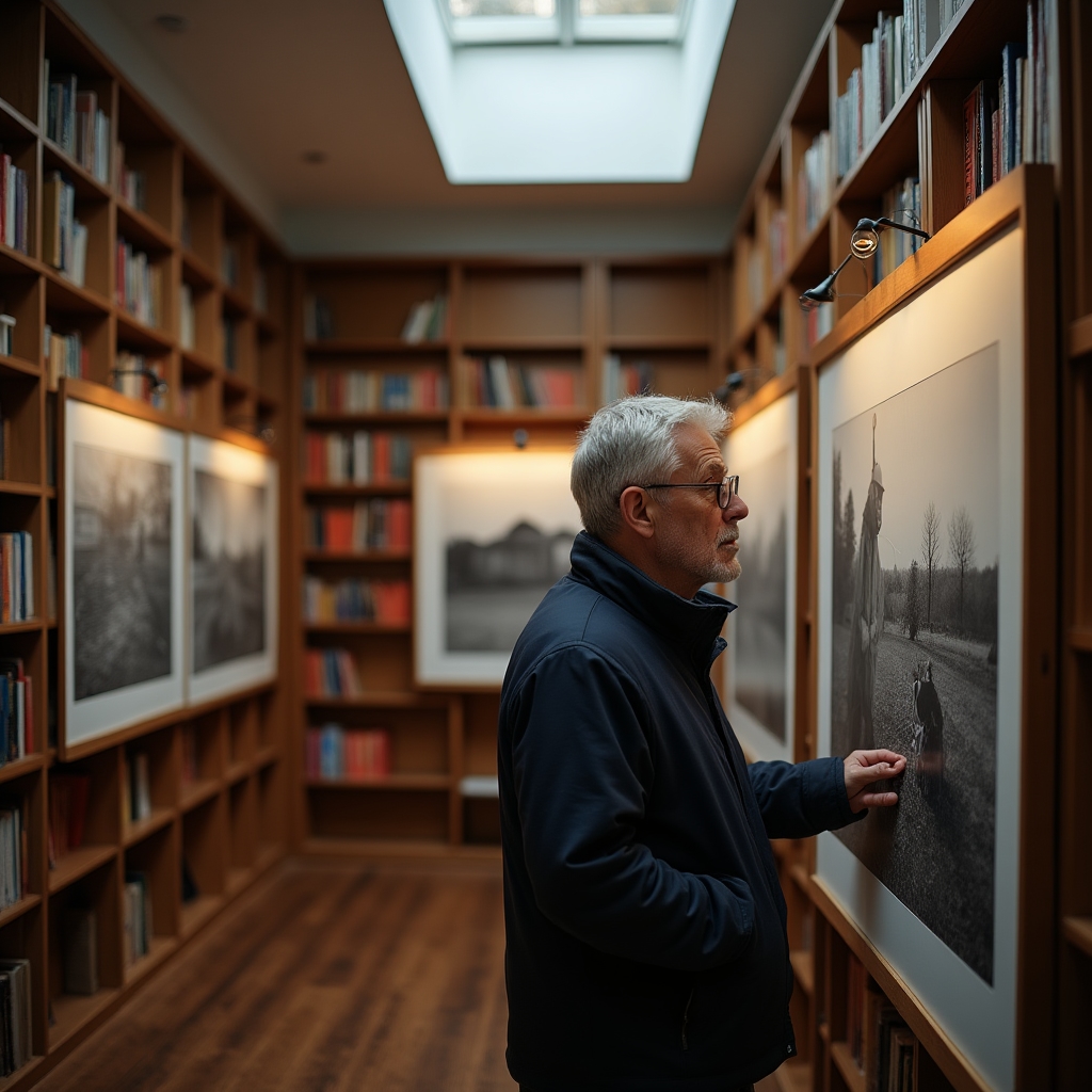 Wernisaż wystawy fotograficznej w lokalnej bibliotece publicznej