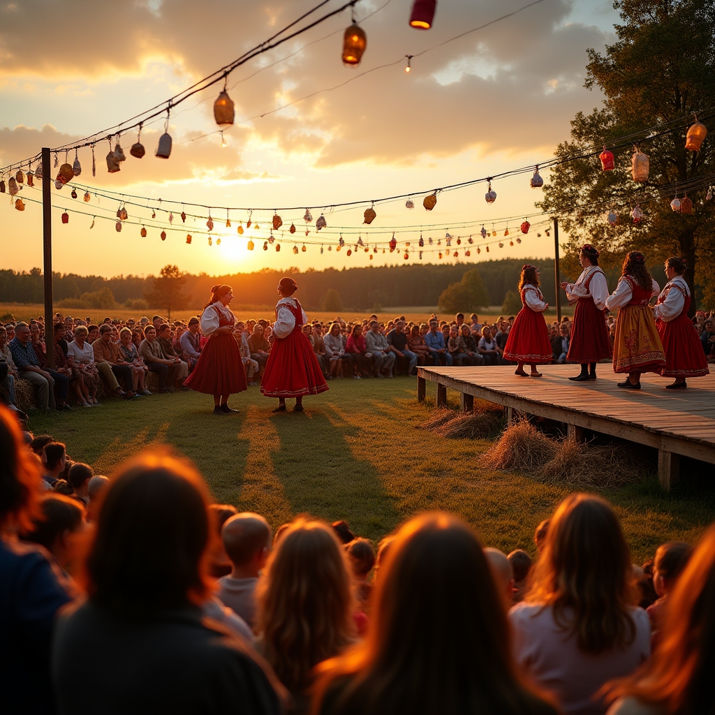 Lokalny festiwal folklorystyczny z tańcami regionalnymi